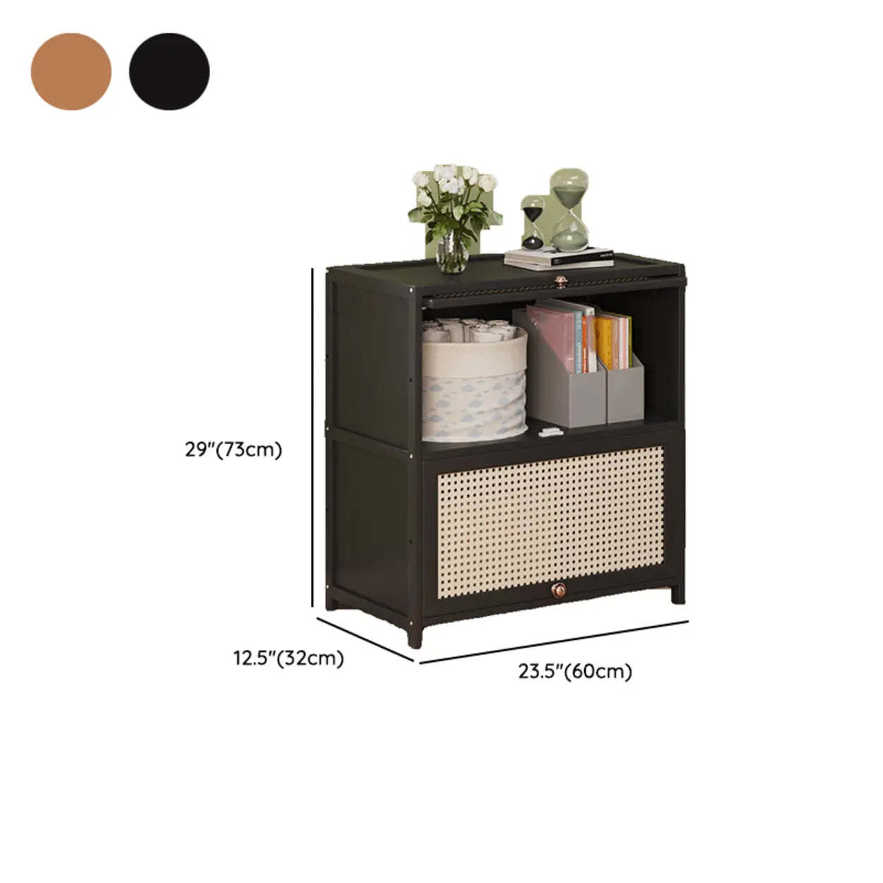 Elegant Wooden Mesh Rectangular Bookcase