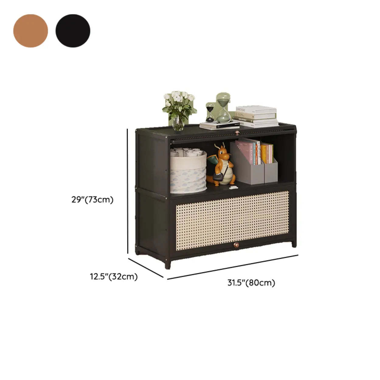 Elegant Wooden Mesh Rectangular Bookcase