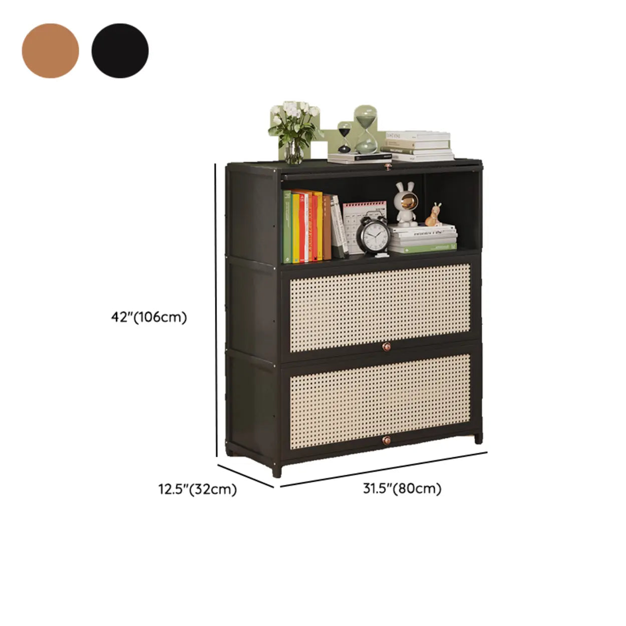 Elegant Wooden Mesh Rectangular Bookcase