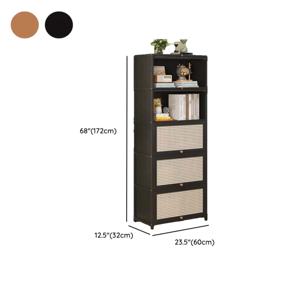 Elegant Wooden Mesh Rectangular Bookcase