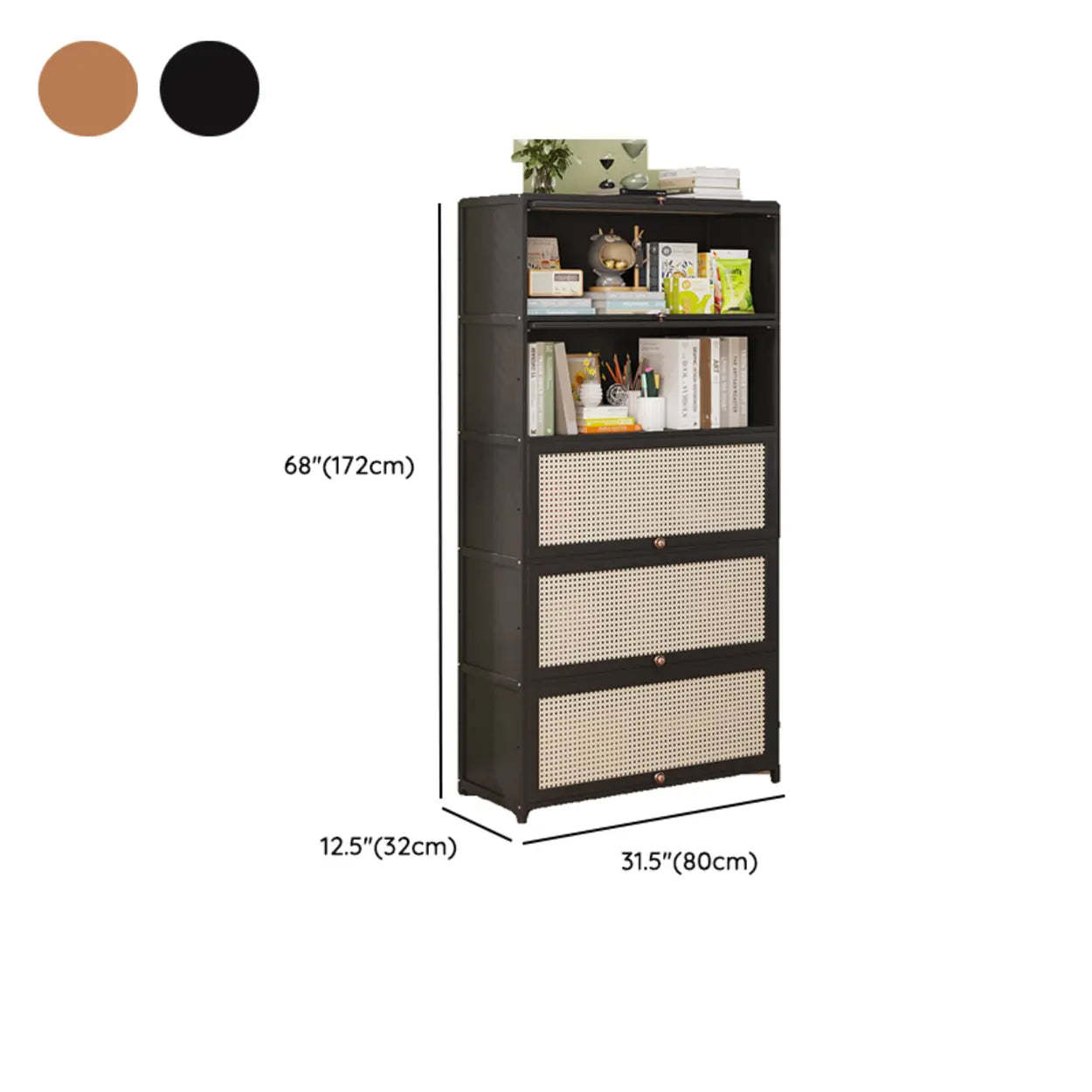 Elegant Wooden Mesh Rectangular Bookcase