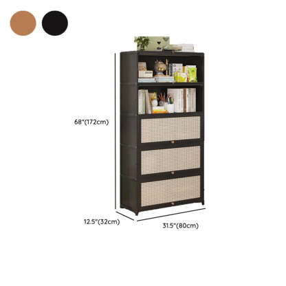 Elegant Wooden Mesh Rectangular Bookcase