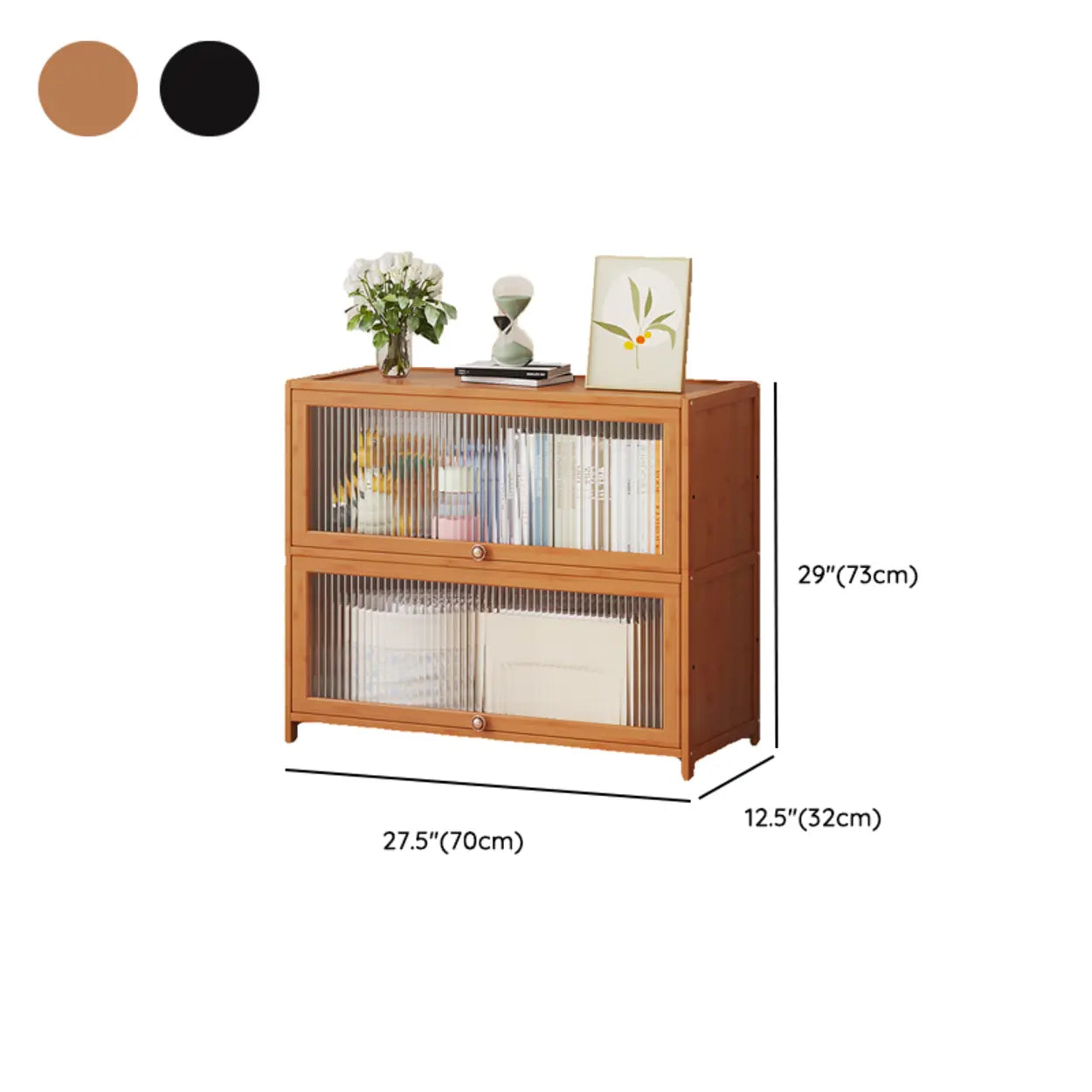 Elegant Wooden Mesh Rectangular Bookcase