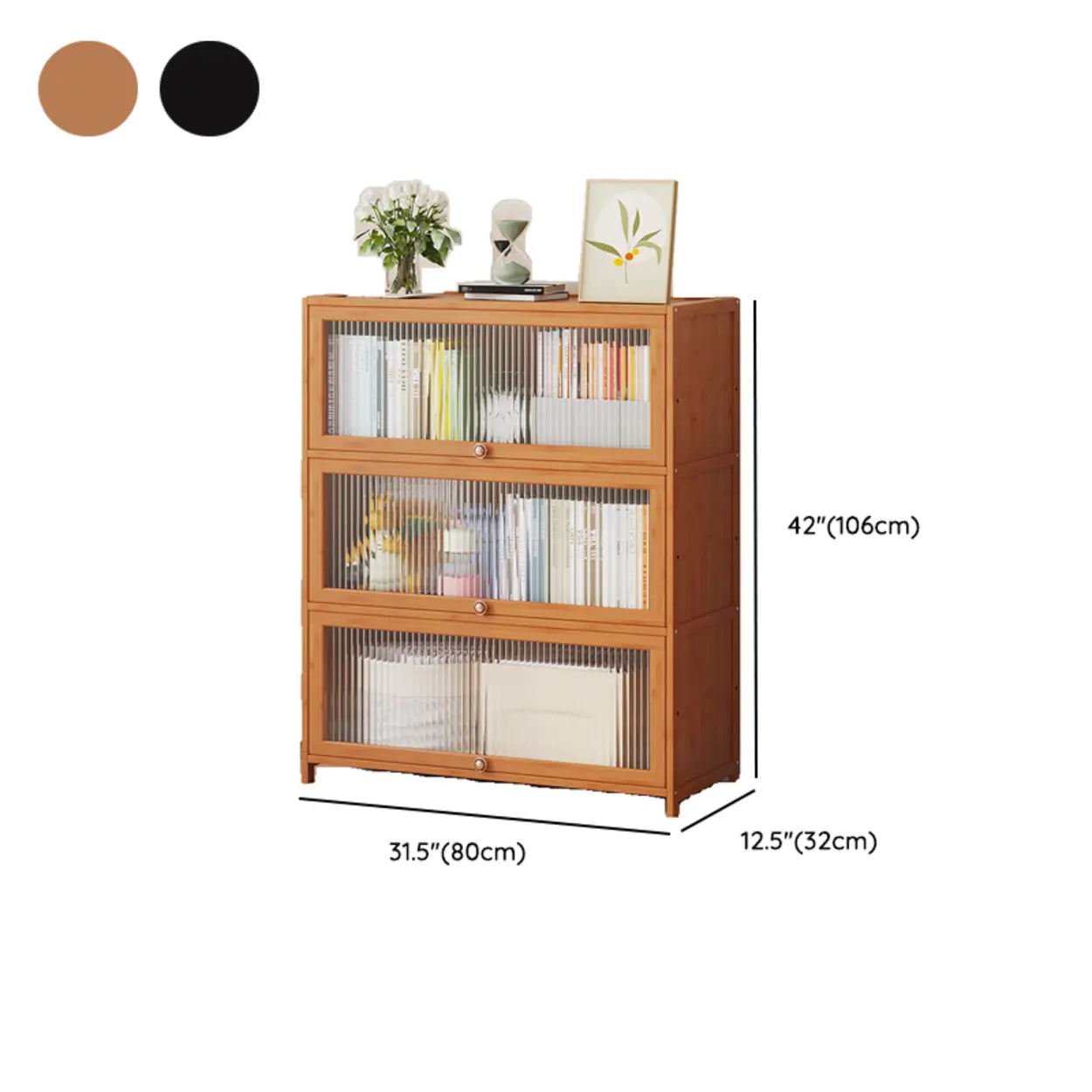 Elegant Wooden Mesh Rectangular Bookcase