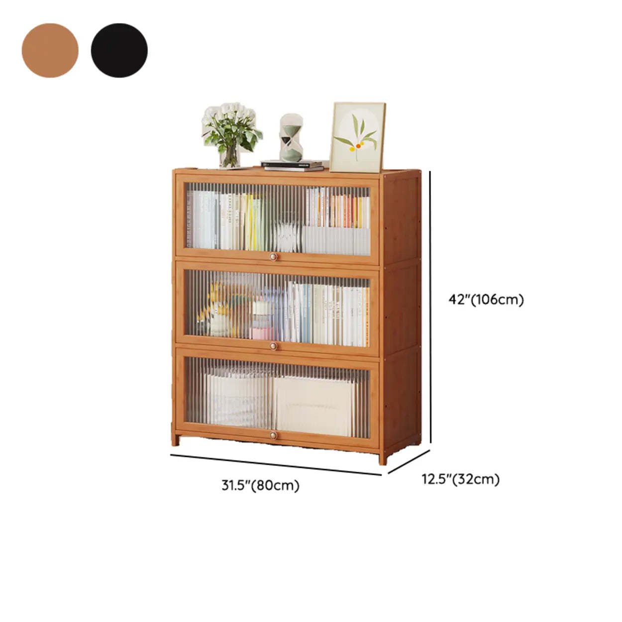 Elegant Wooden Mesh Rectangular Bookcase