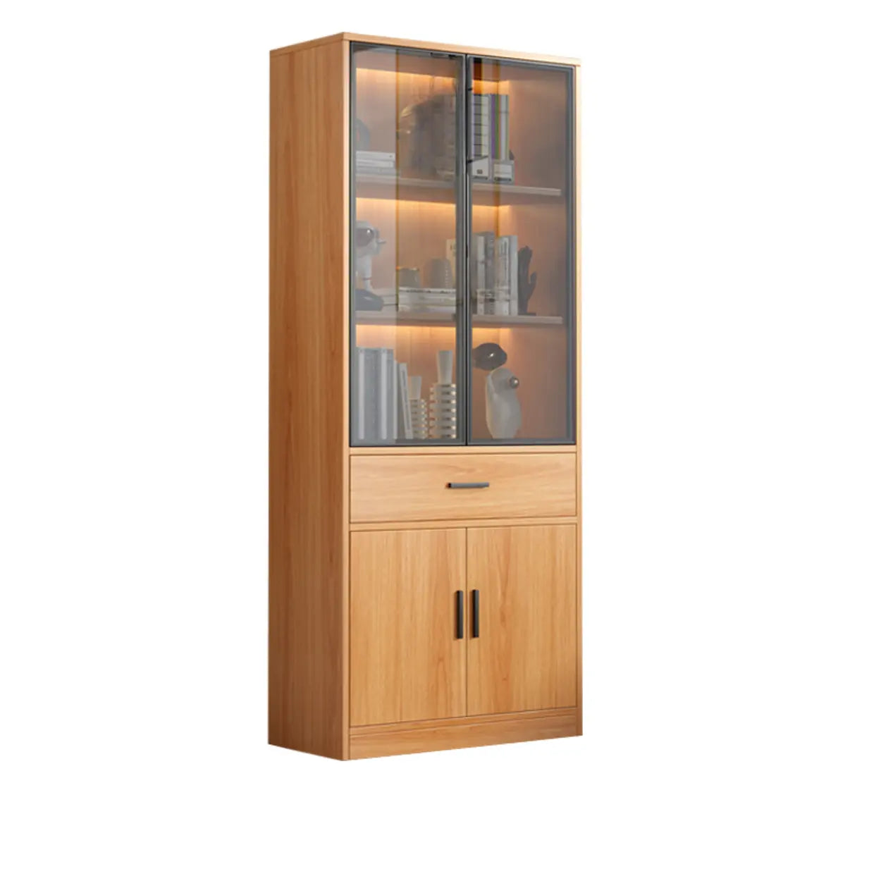 Enclosed Natural Oak Display Cabinet — Natural Finish / 3