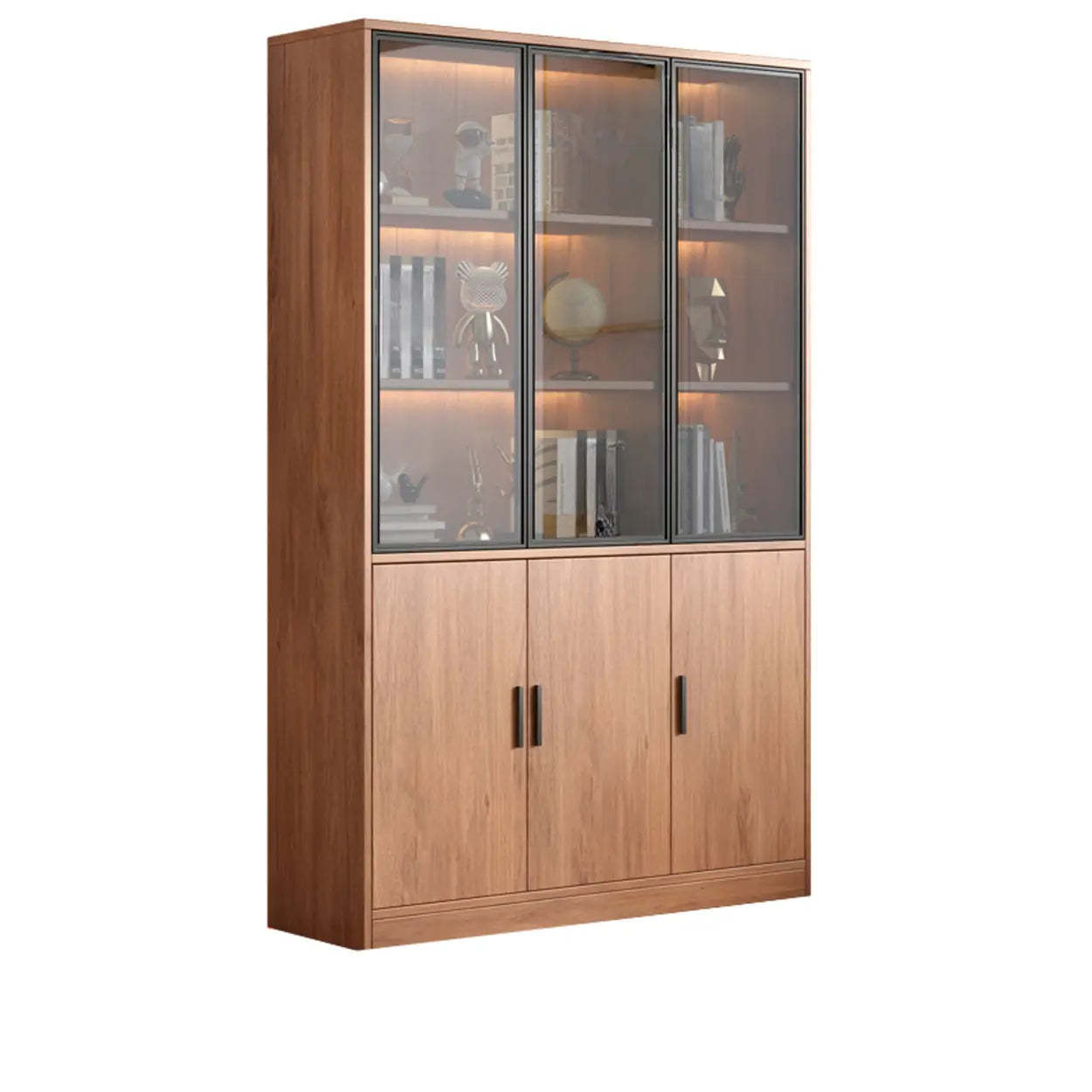 Enclosed Natural Oak Display Cabinet