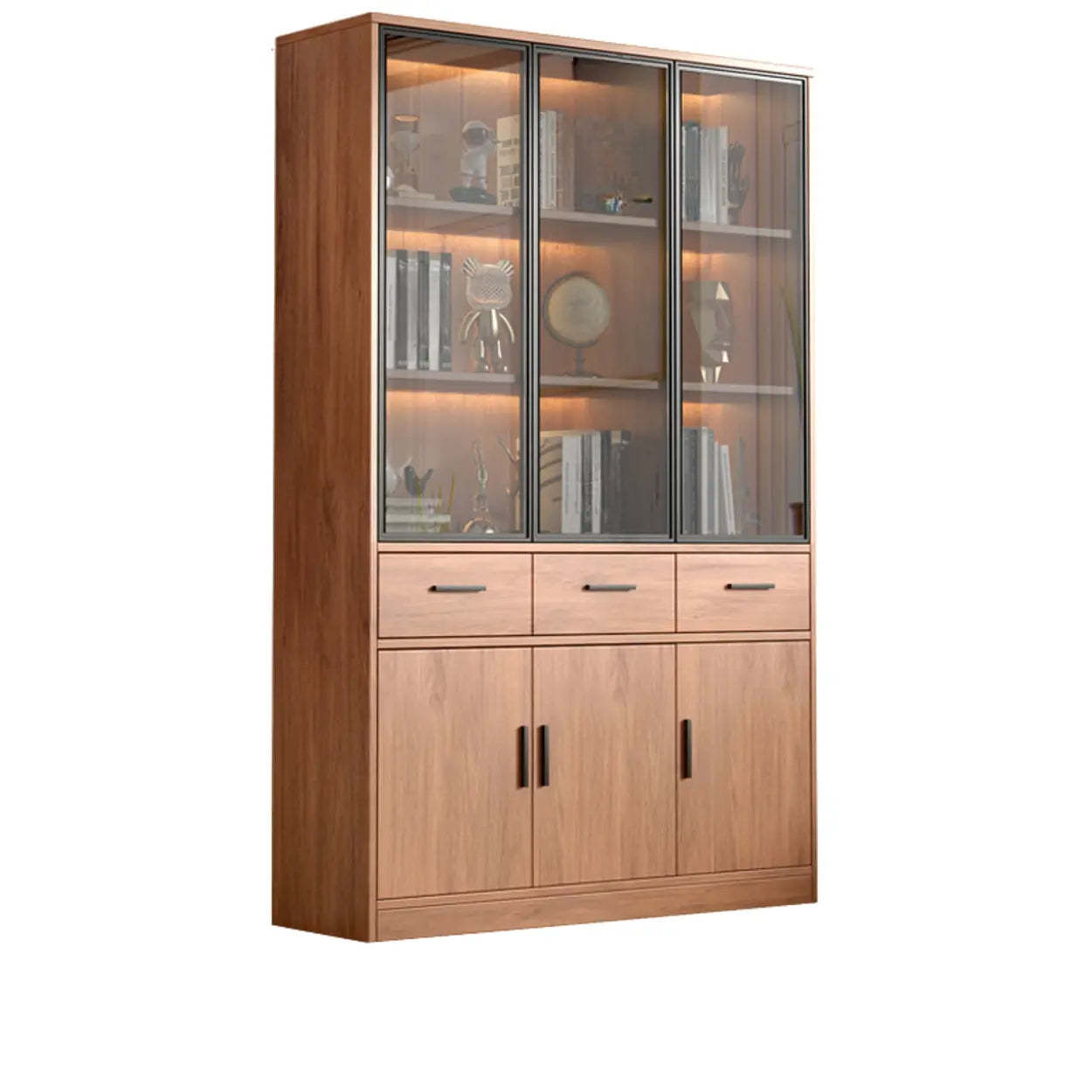 Enclosed Natural Oak Display Cabinet