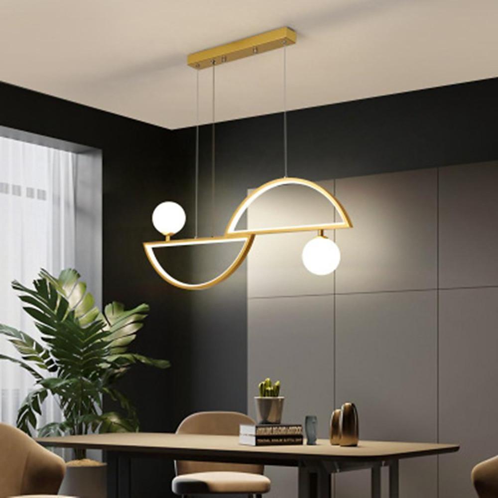 2 Semi Circles Glass Globes LED Dimmable Modern Pendant Lighting Chandeliers-Lighom