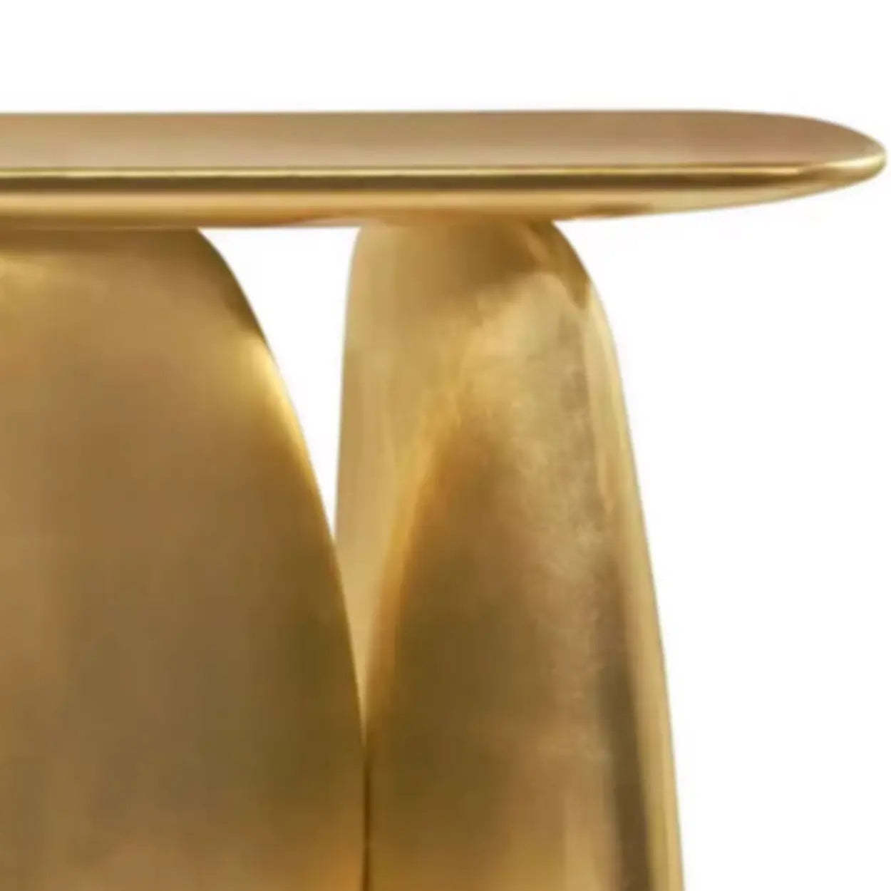 Three-Leg Golden Metal Sculptural Console Table