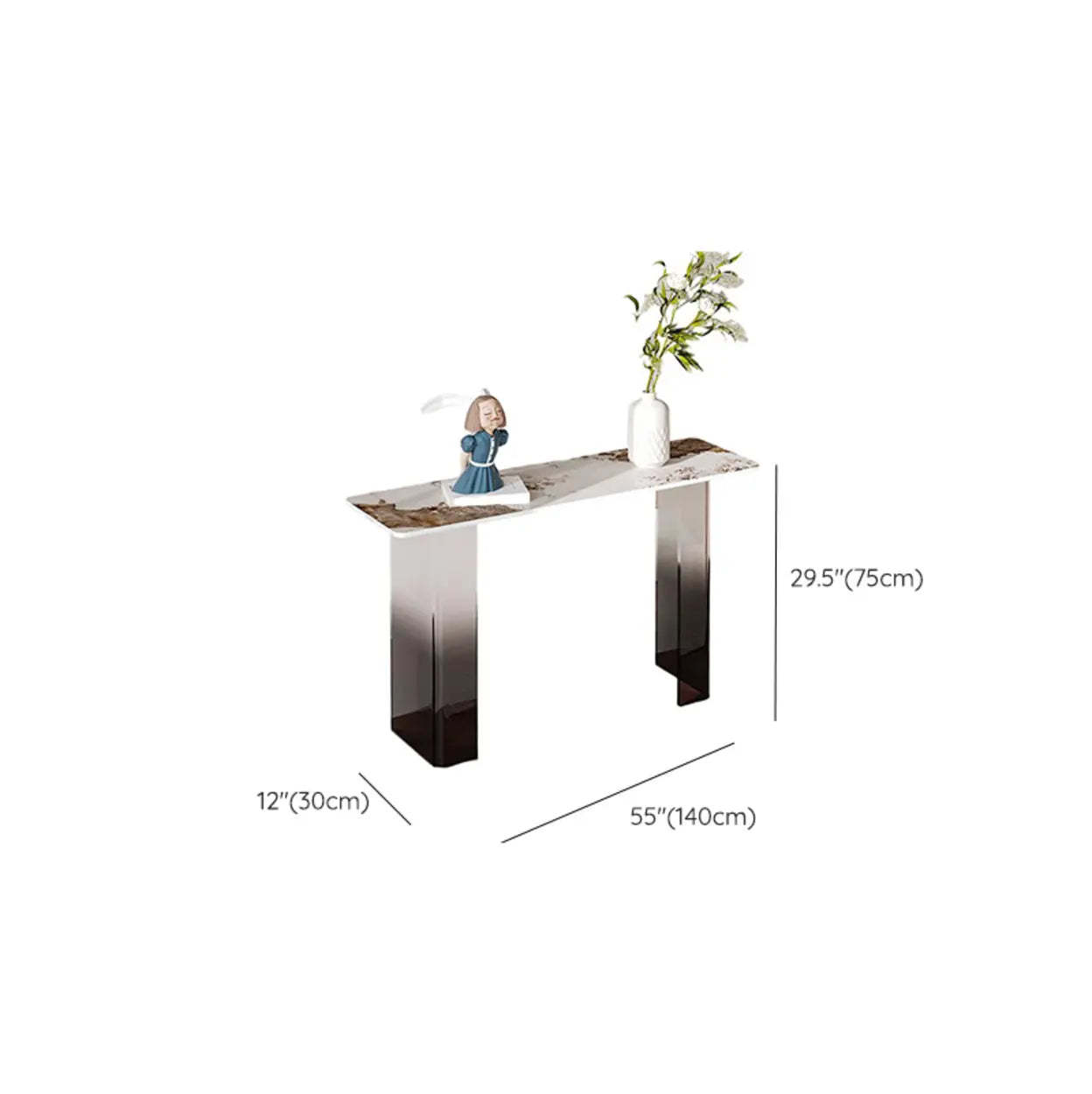 Acrylic Sintered Stone Top Console Table