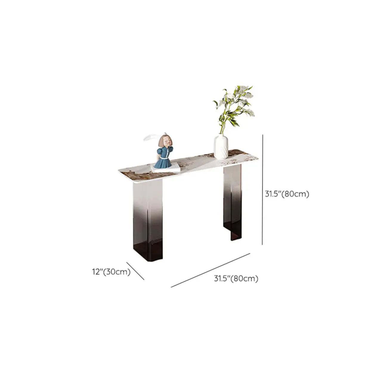 Acrylic Sintered Stone Top Console Table