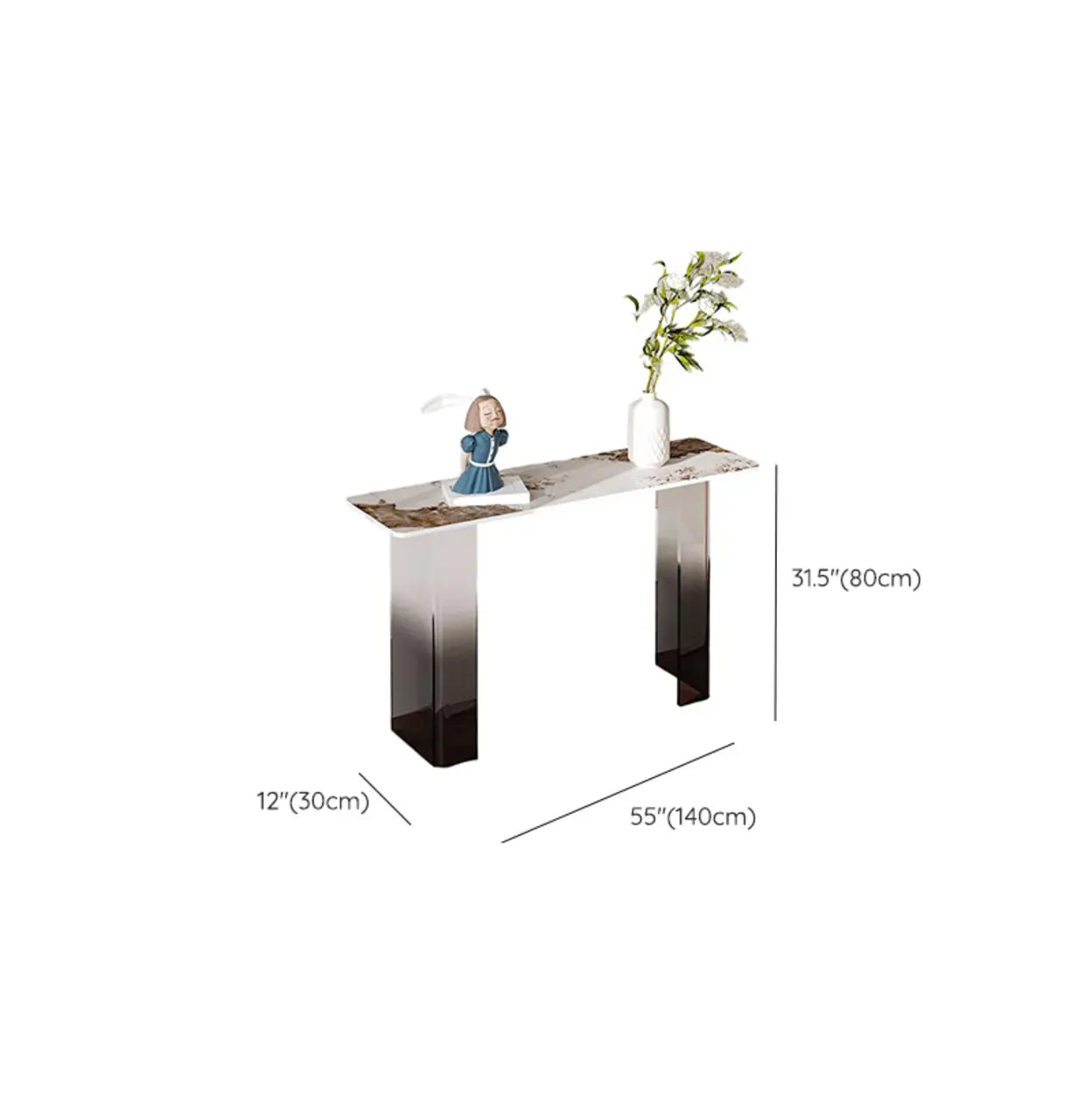 Acrylic Sintered Stone Top Console Table