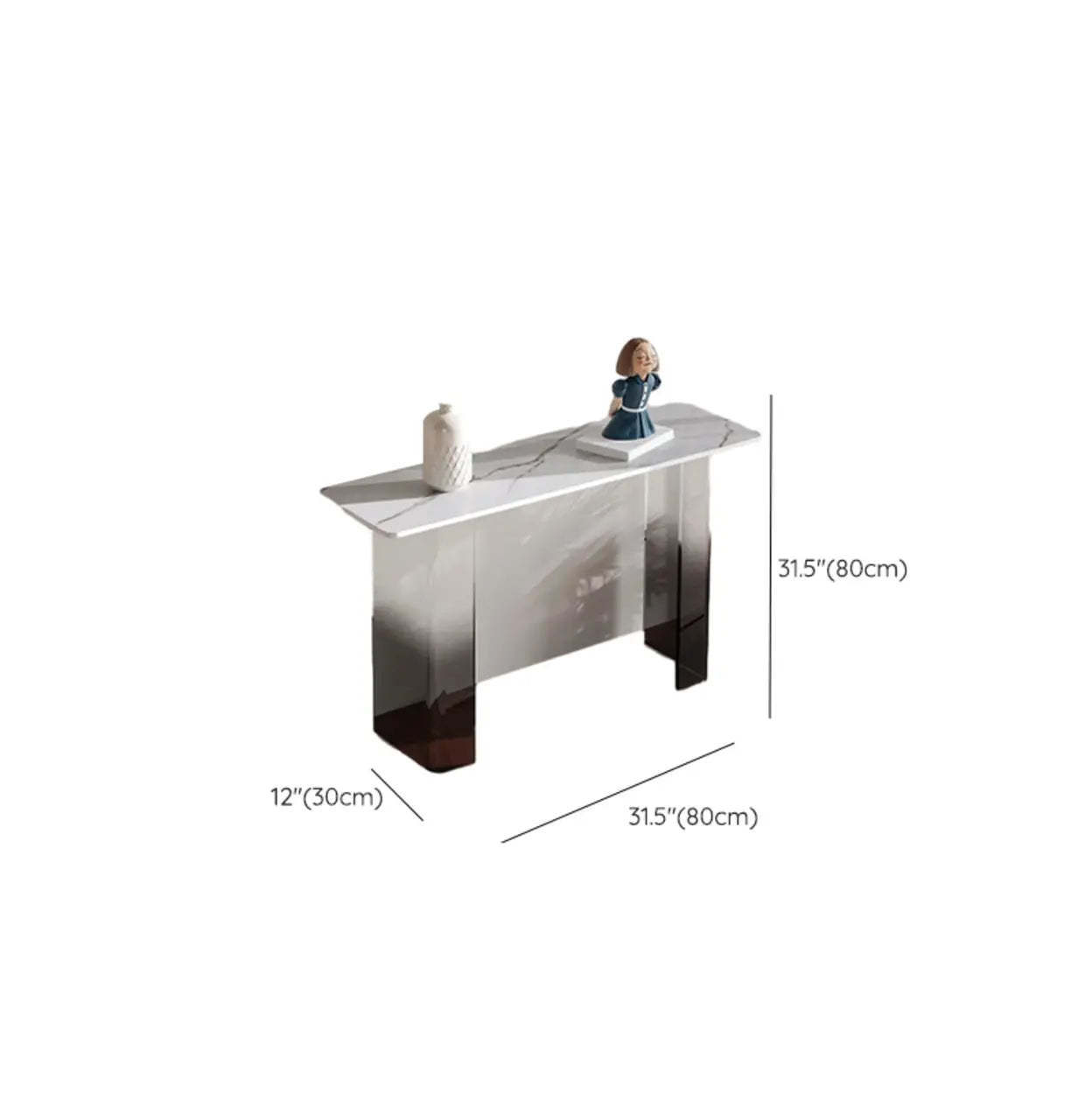 Acrylic Sintered Stone Top Console Table