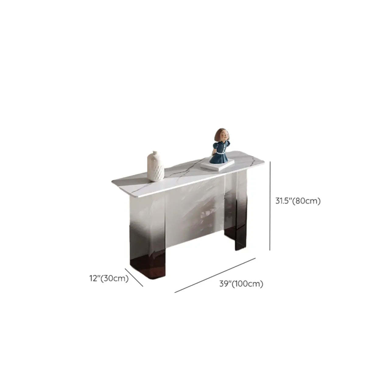 Acrylic Sintered Stone Top Console Table