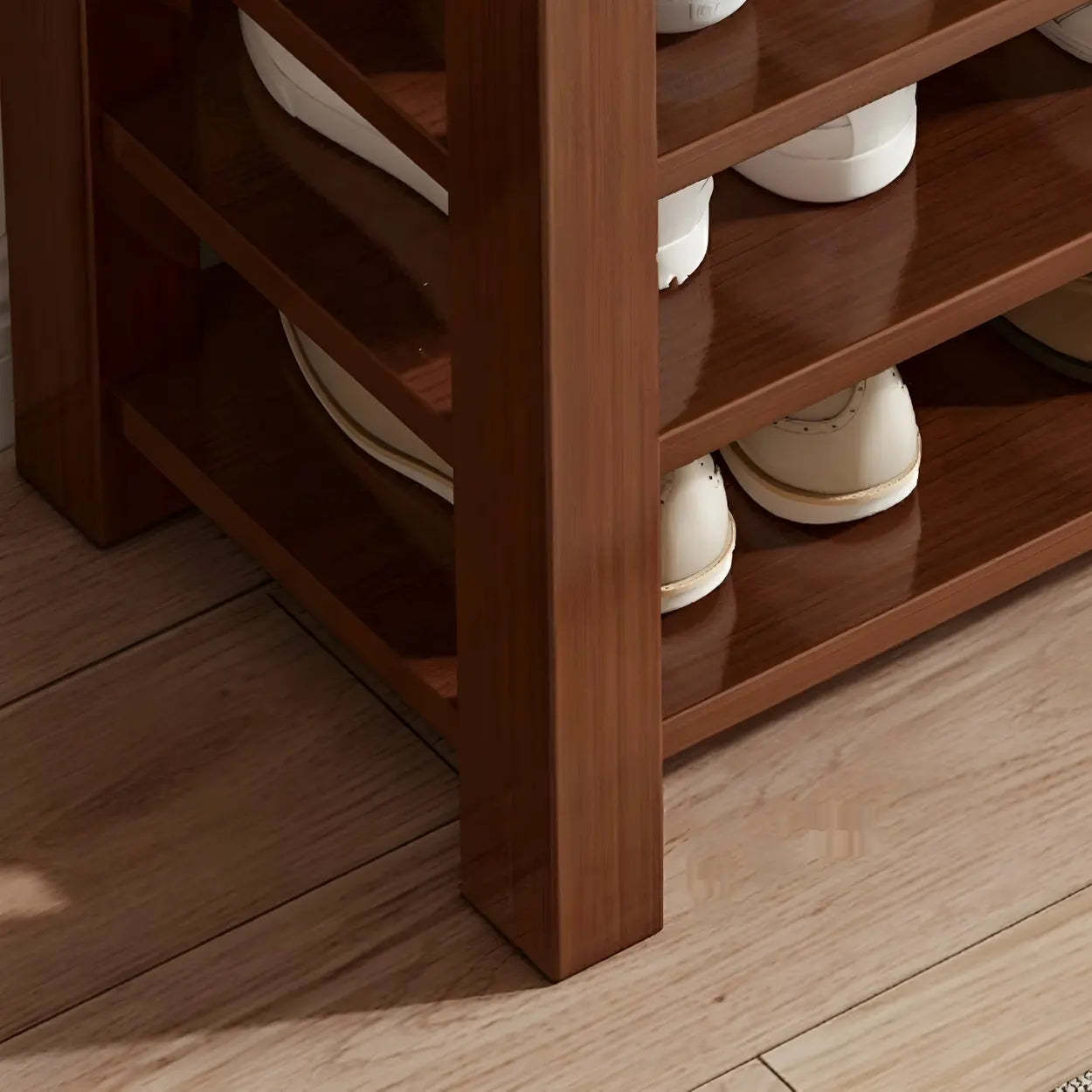 Entryway Shoe Bench with Adjustable Shelves