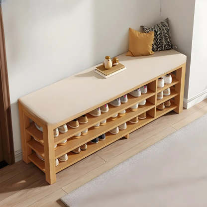 Entryway Shoe Bench with Adjustable Shelves