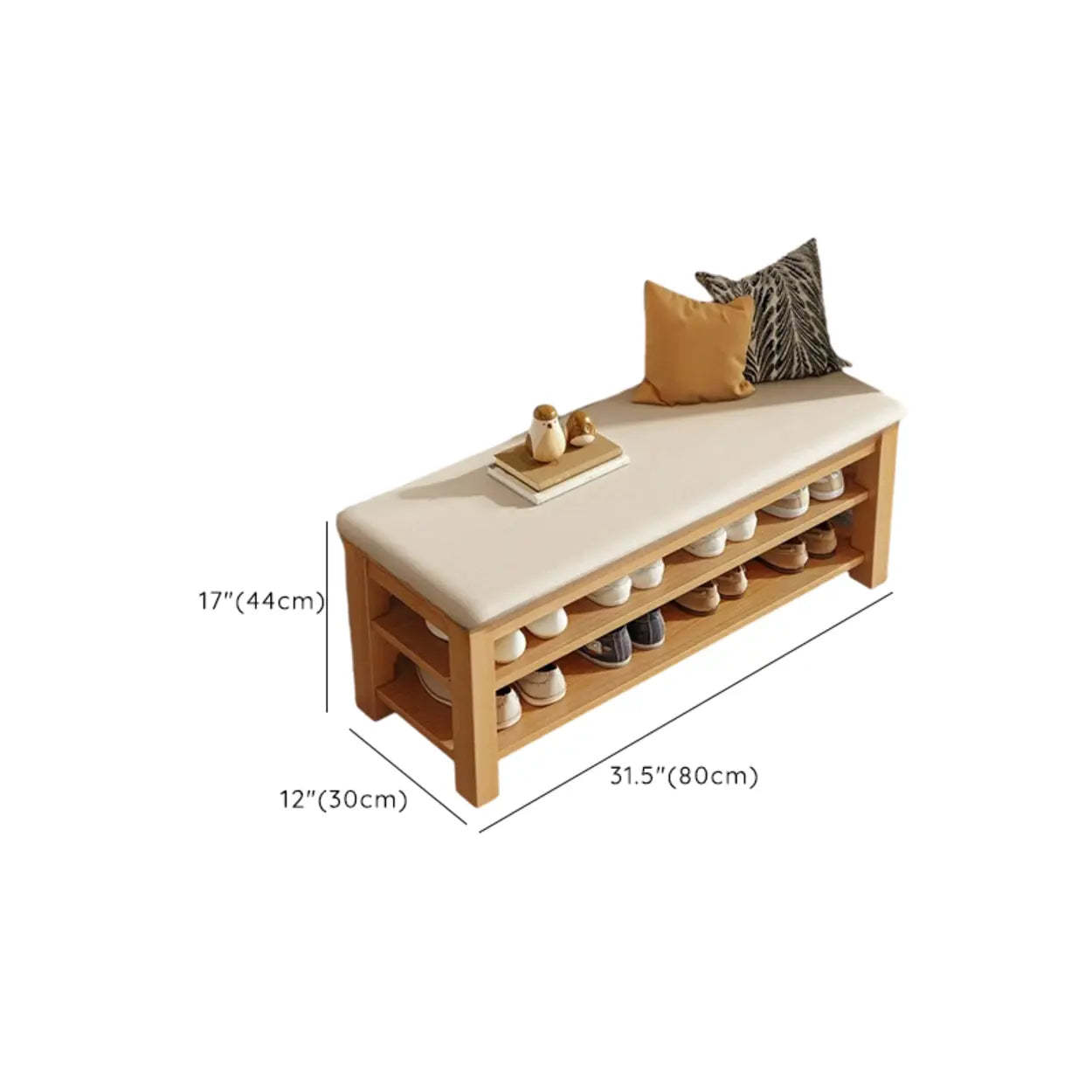 Entryway Shoe Bench with Adjustable Shelves