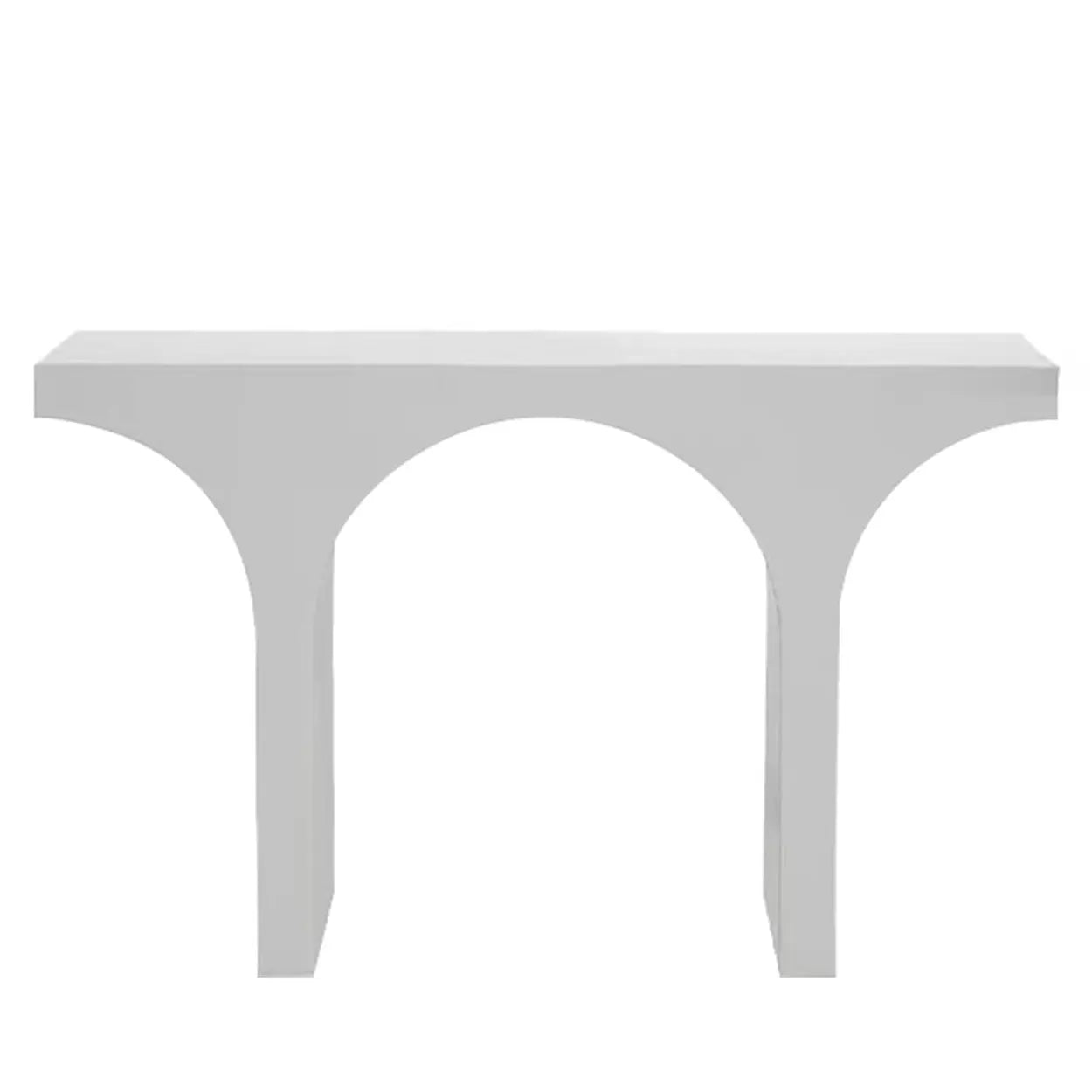 Entryway Arch-Base Timber Console Table — White