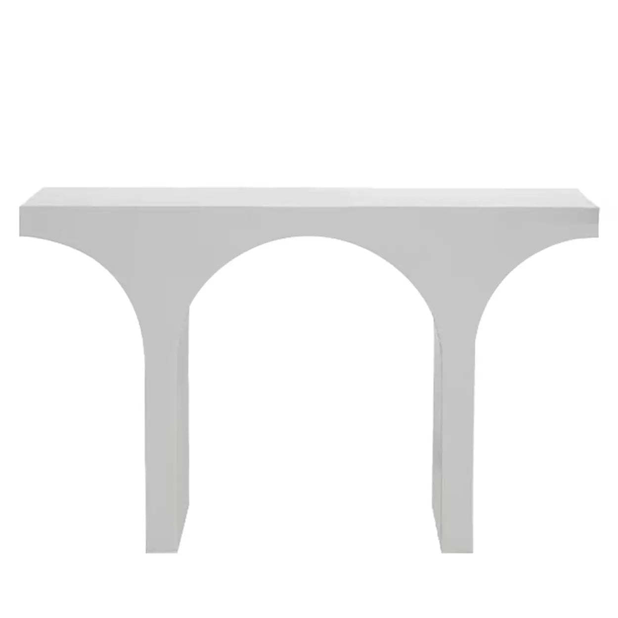 Entryway Arch-Base Timber Console Table — White