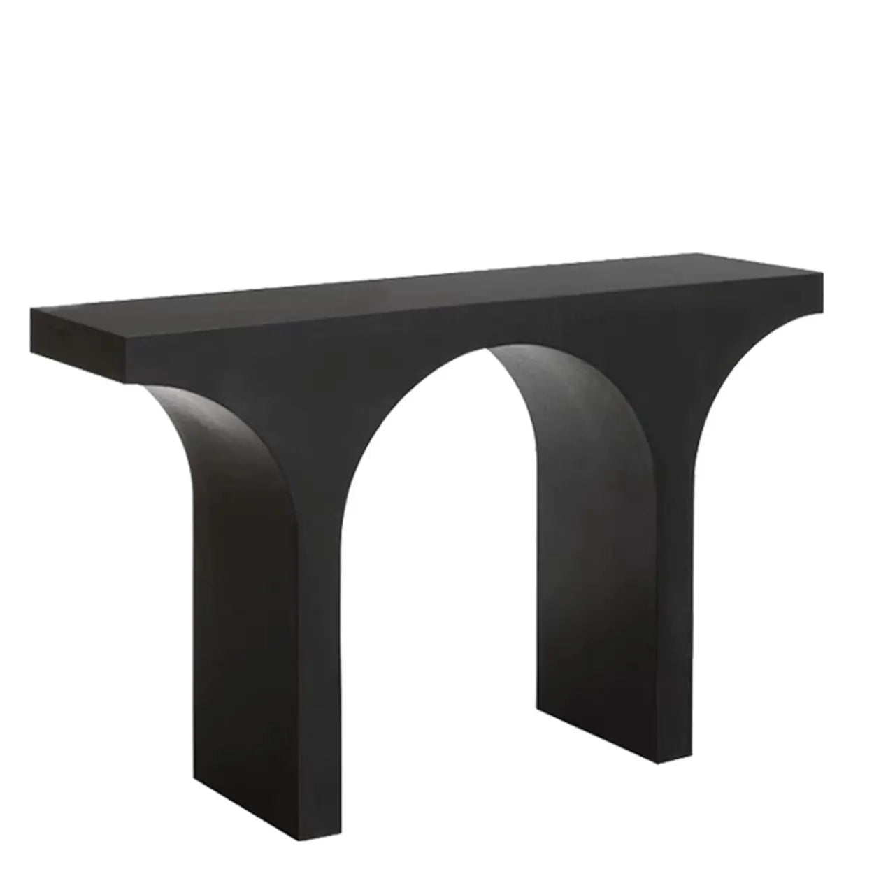 Entryway Arch-Base Timber Console Table — Black