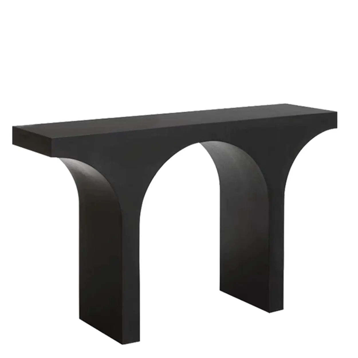 Entryway Arch-Base Timber Console Table — Black