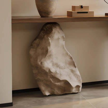 Double-Pedestal Wood Entryway Console Table