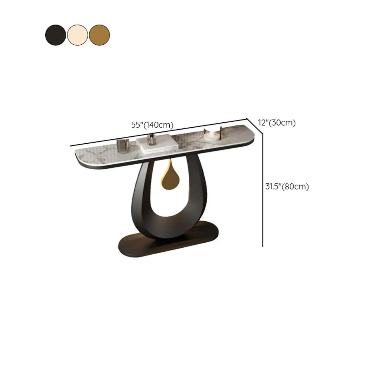 Half-Moon Sintered Stone Console Table