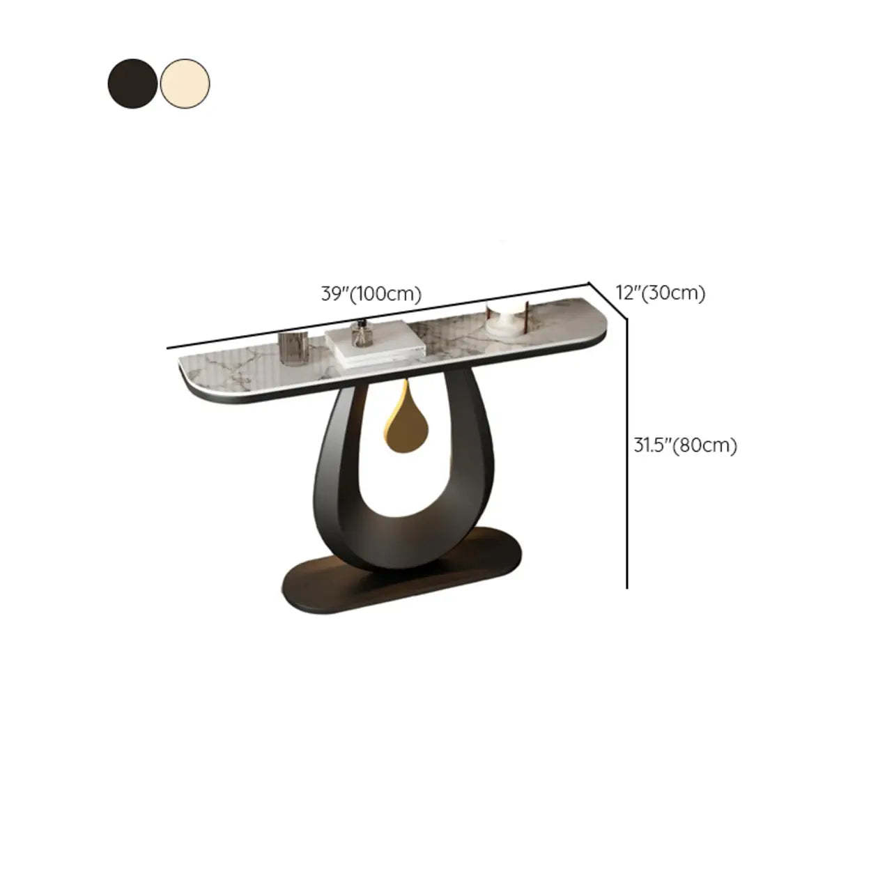 Half-Moon Sintered Stone Console Table