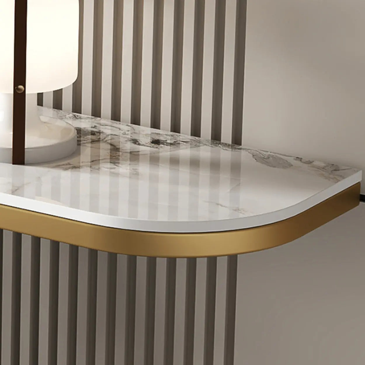 Half-Moon Sintered Stone Console Table — Black