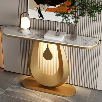Half-Moon Sintered Stone Console Table