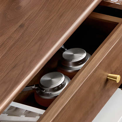 Sepia Rectangular Walnut Entryway Console Table with Drawers