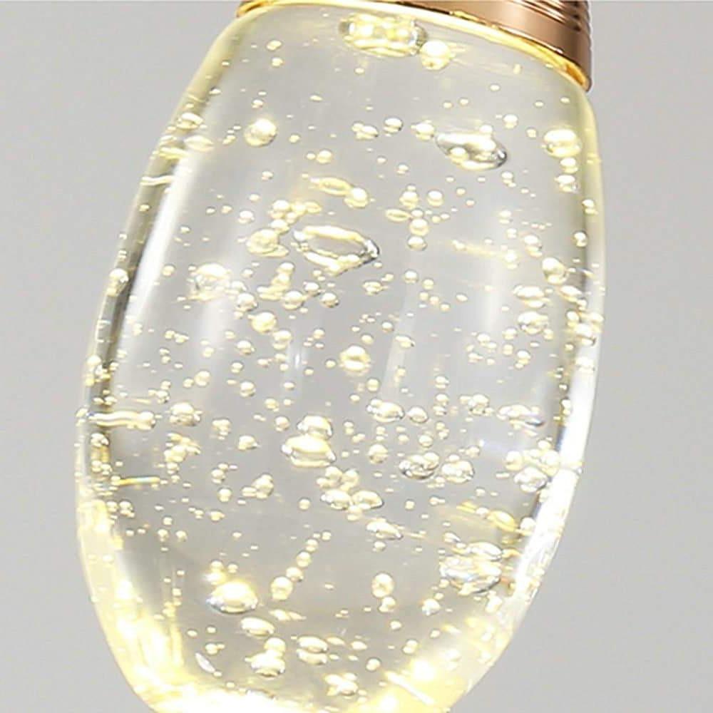 Mini Crystal Electroplated Metal LED Modern Pendant Light Hanging Lamp-Lighom