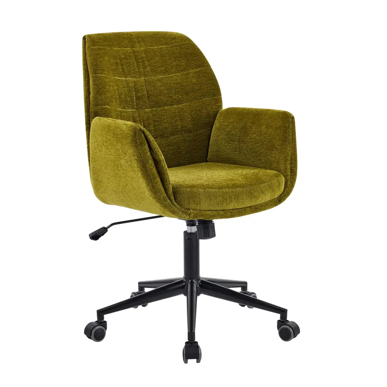 Ergonomic Green Upholstered Adjustable Swivel Office Chair
