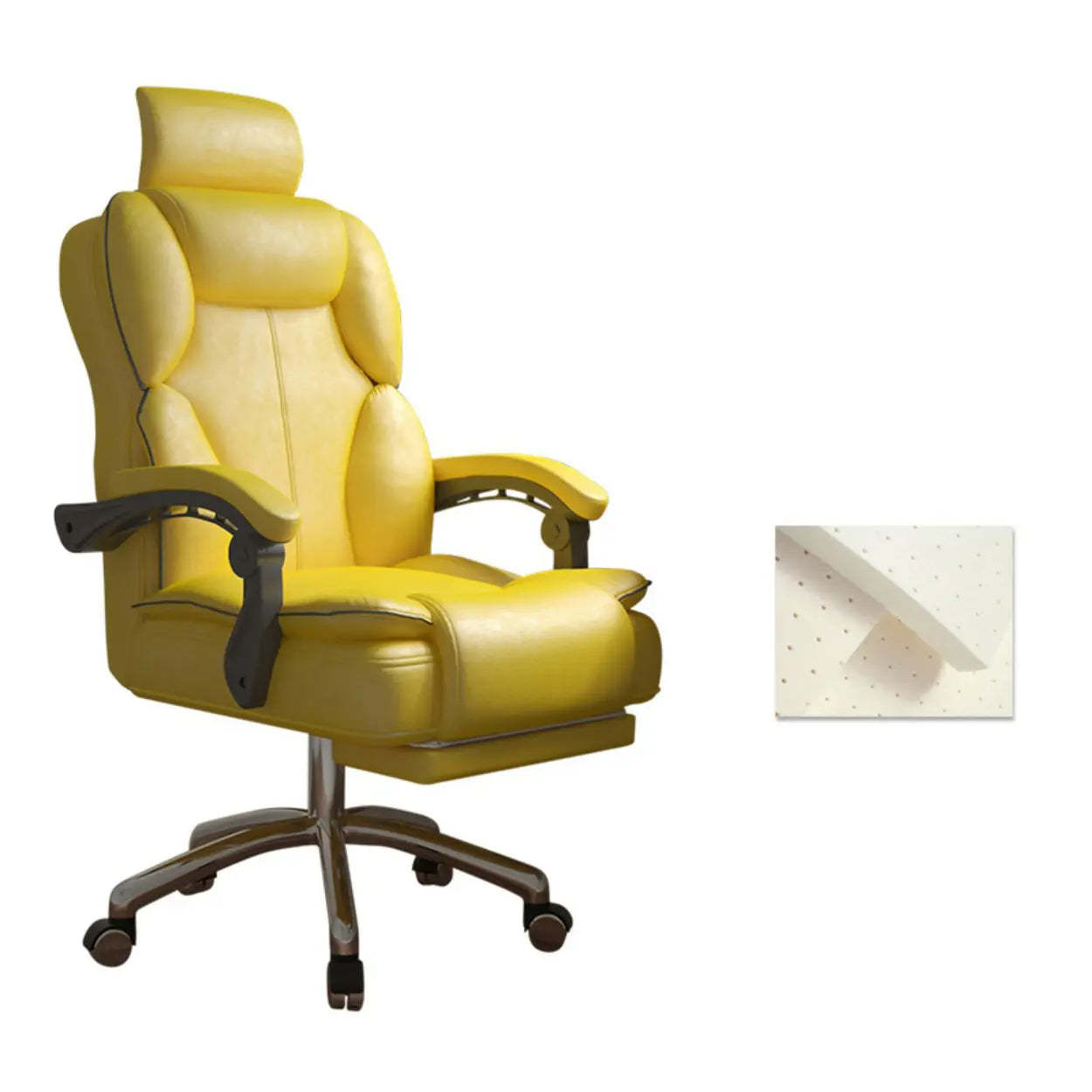 Ergonomic Adjustable Reclining Office Chair with Headrest — Grey / With Footrest / Sponge