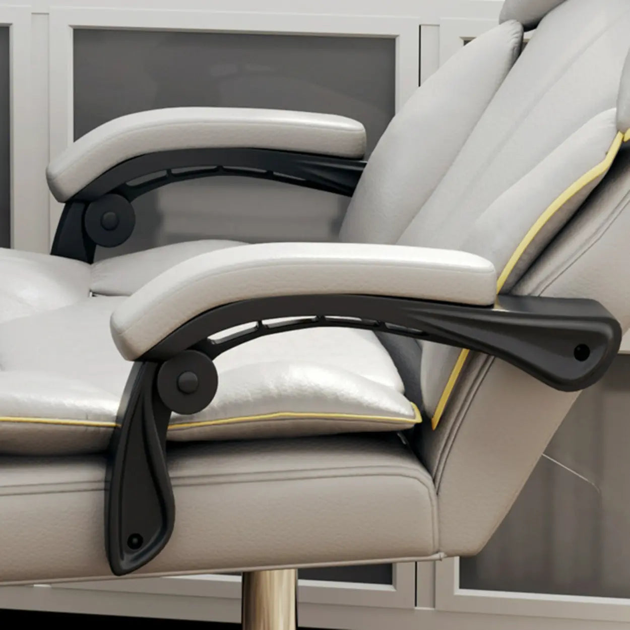 Ergonomic Adjustable Reclining Office Chair with Headrest — Grey / Without Footrest / Latex