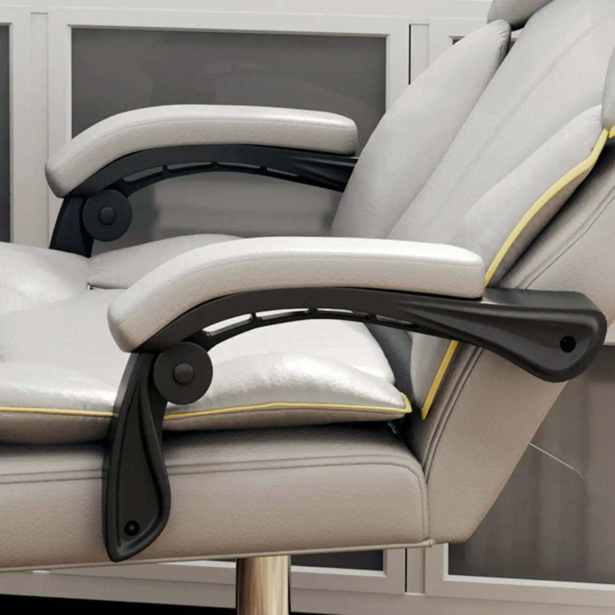 Ergonomic Adjustable Reclining Office Chair with Headrest — Grey / Without Footrest / Latex