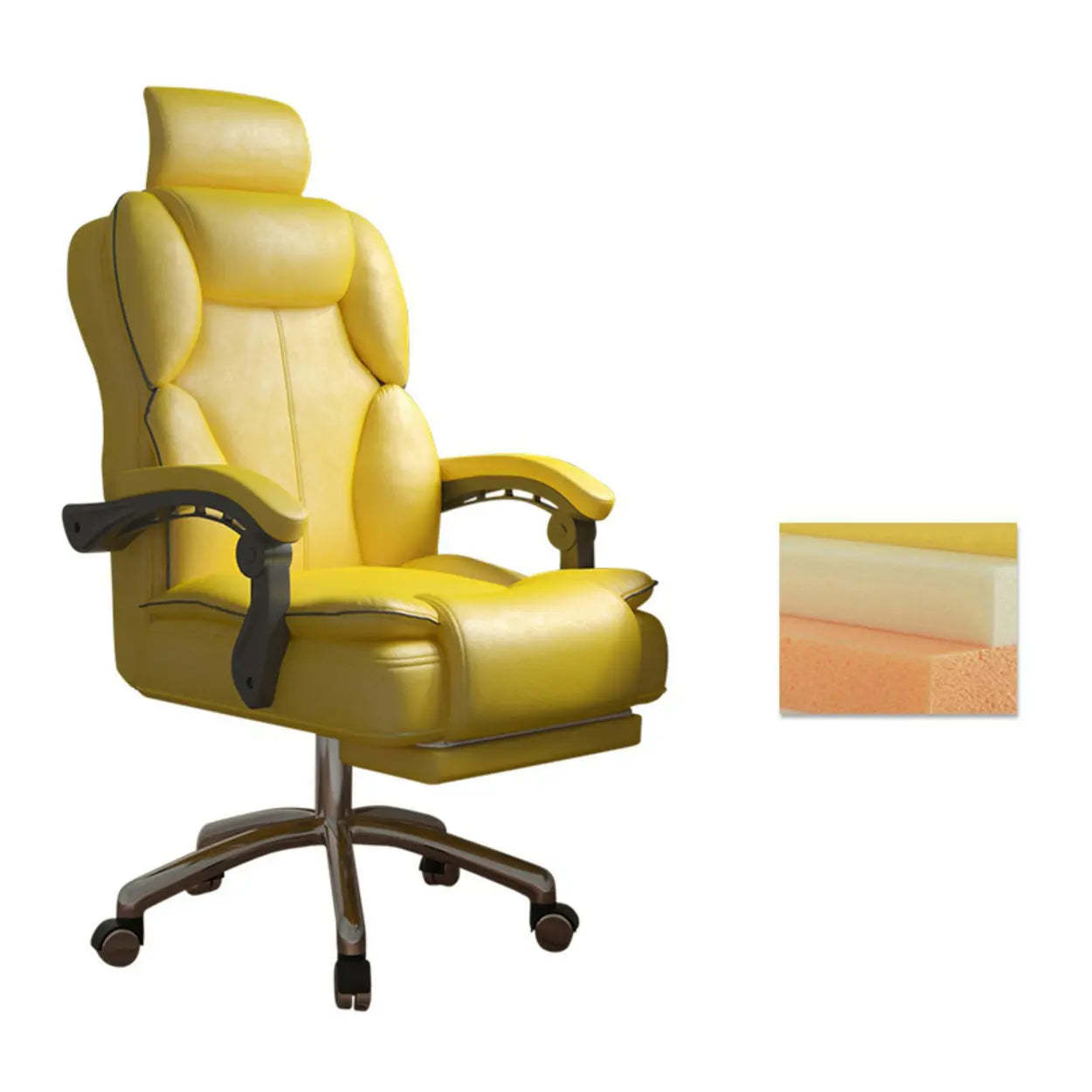 Ergonomic Adjustable Reclining Office Chair with Headrest — Pink / Without Footrest / Sponge