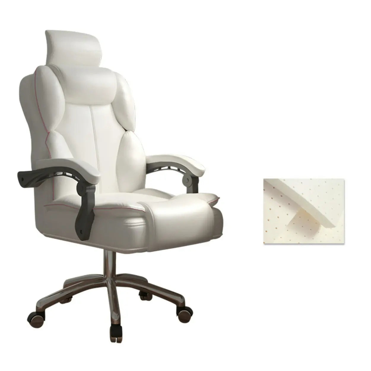Ergonomic Adjustable Reclining Office Chair with Headrest — Yellow / With Footrest / Latex
