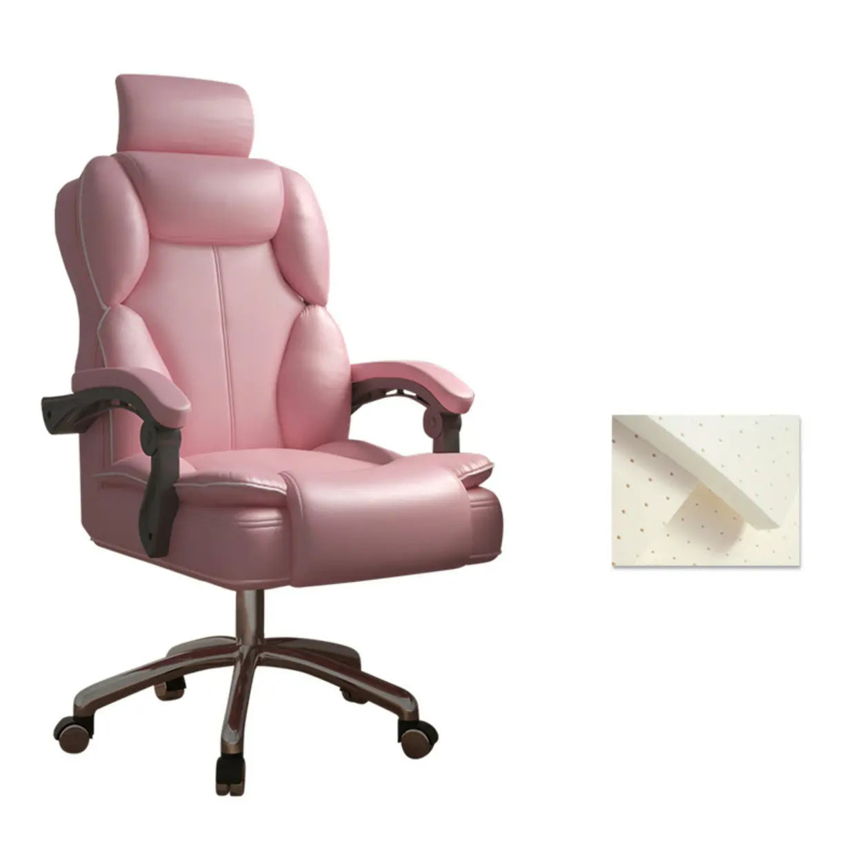 Ergonomic Adjustable Reclining Office Chair with Headrest — Yellow / With Footrest / Sponge