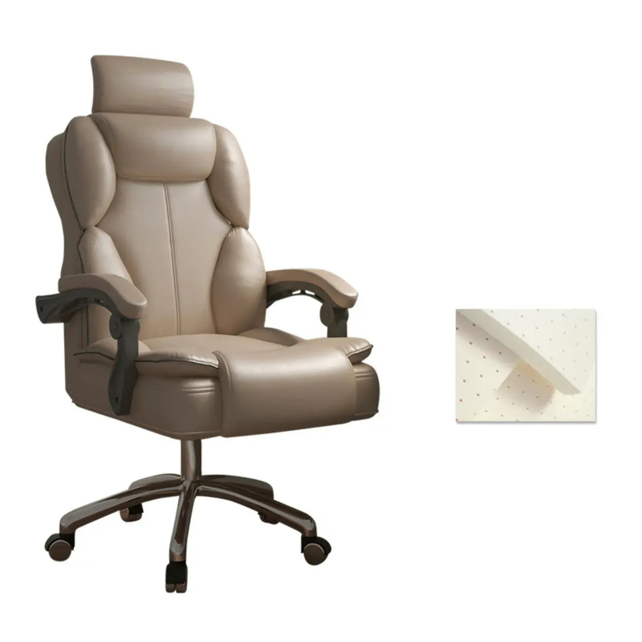 Ergonomic Adjustable Reclining Office Chair with Headrest — Yellow / Without Footrest / Sponge
