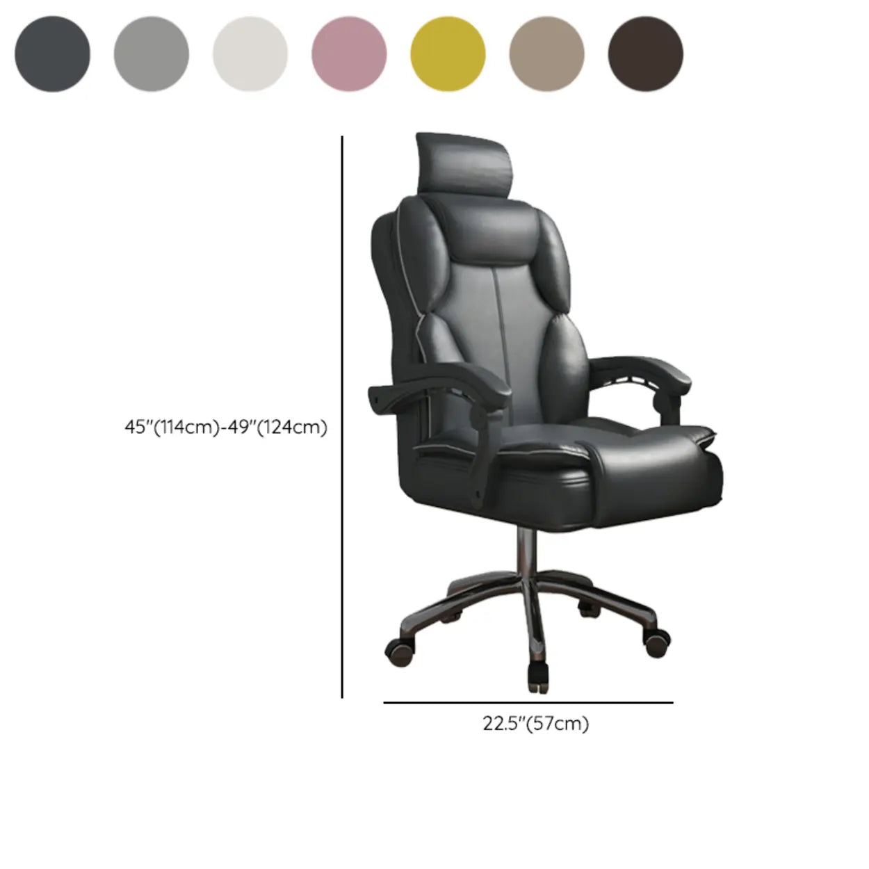 Ergonomic Adjustable Reclining Office Chair with Headrest