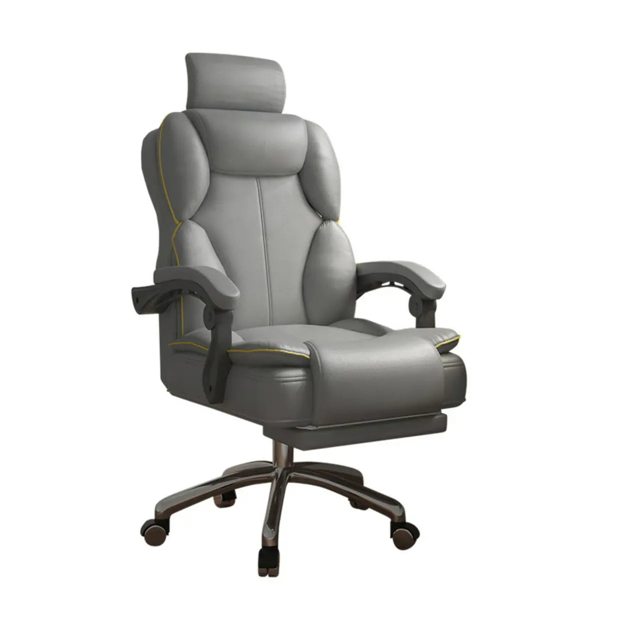 Ergonomic Adjustable Reclining Office Chair with Headrest — Grey / With Footrest / Latex