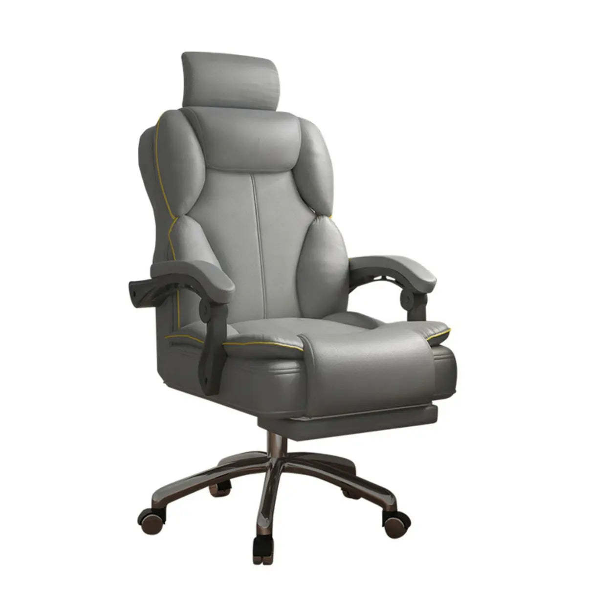 Ergonomic Adjustable Reclining Office Chair with Headrest — Grey / With Footrest / Latex