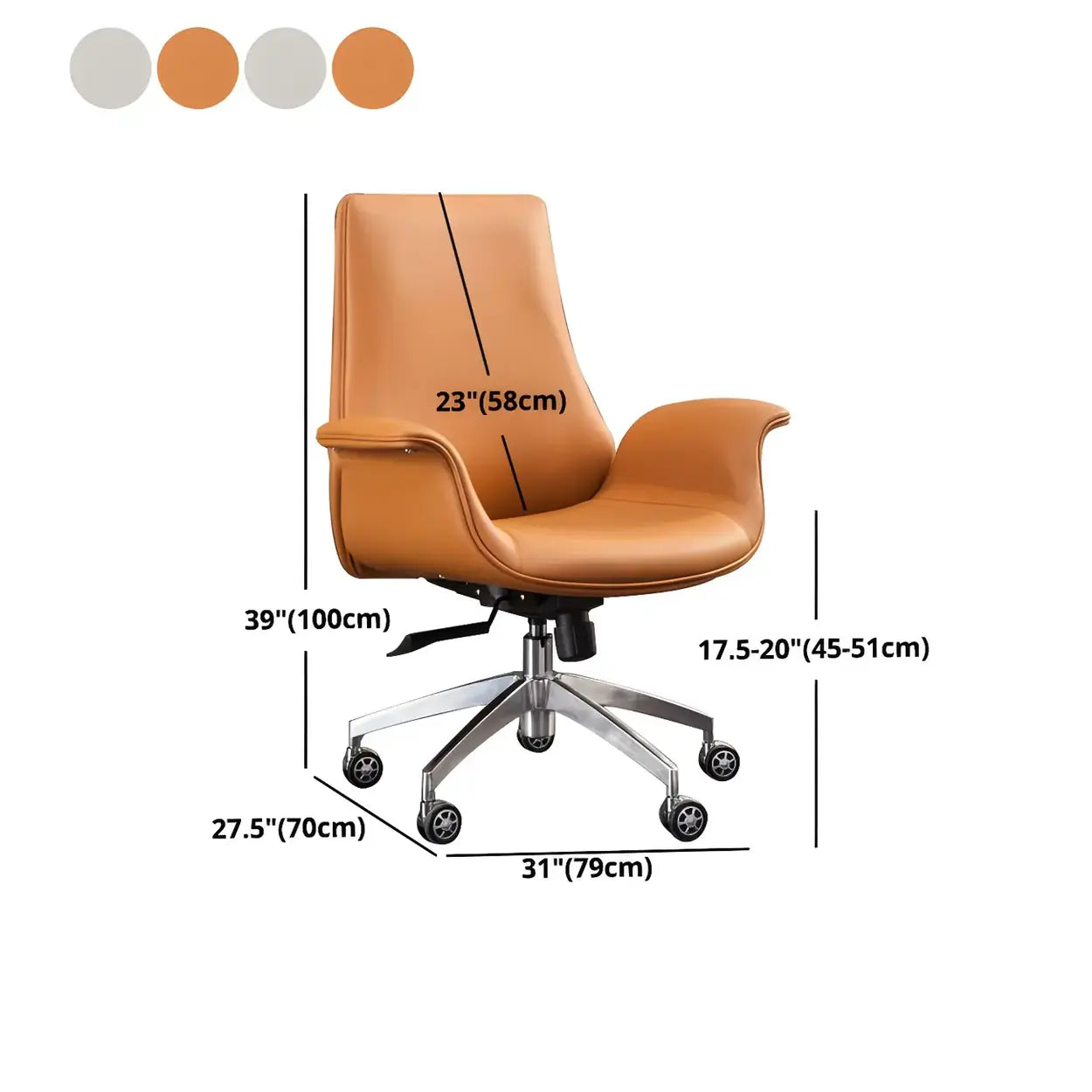 Ergonomic Adjustable Leather Executive Office Chair