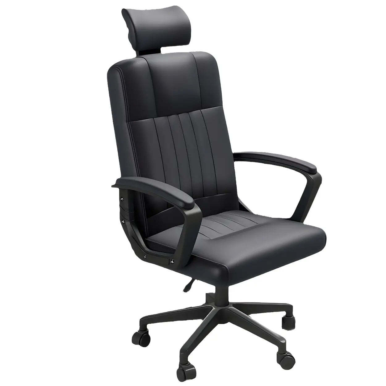 Ergonomic Black Nylon Leather Office Chair
