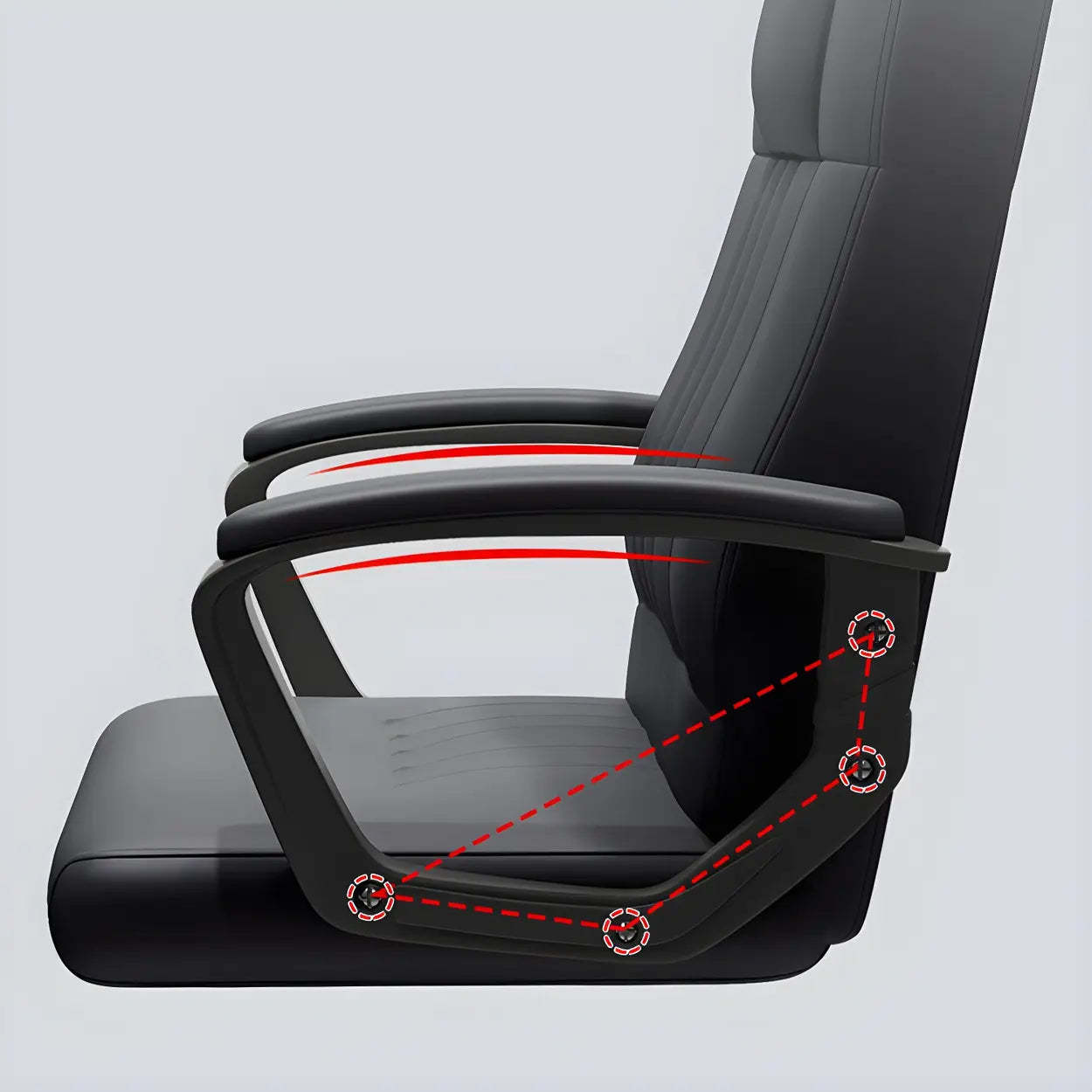 Ergonomic Black Nylon Leather Office Chair