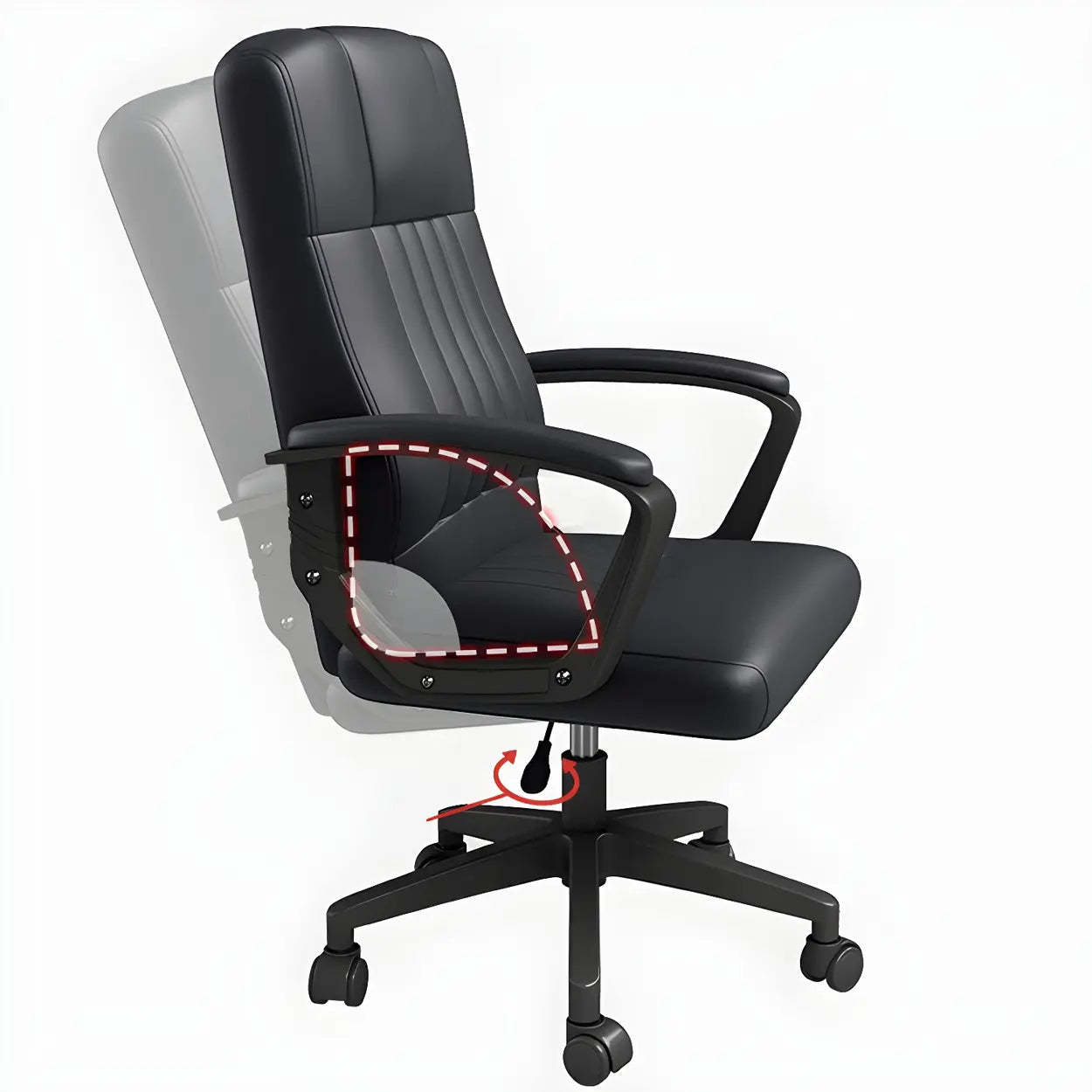 Ergonomic Black Nylon Leather Office Chair