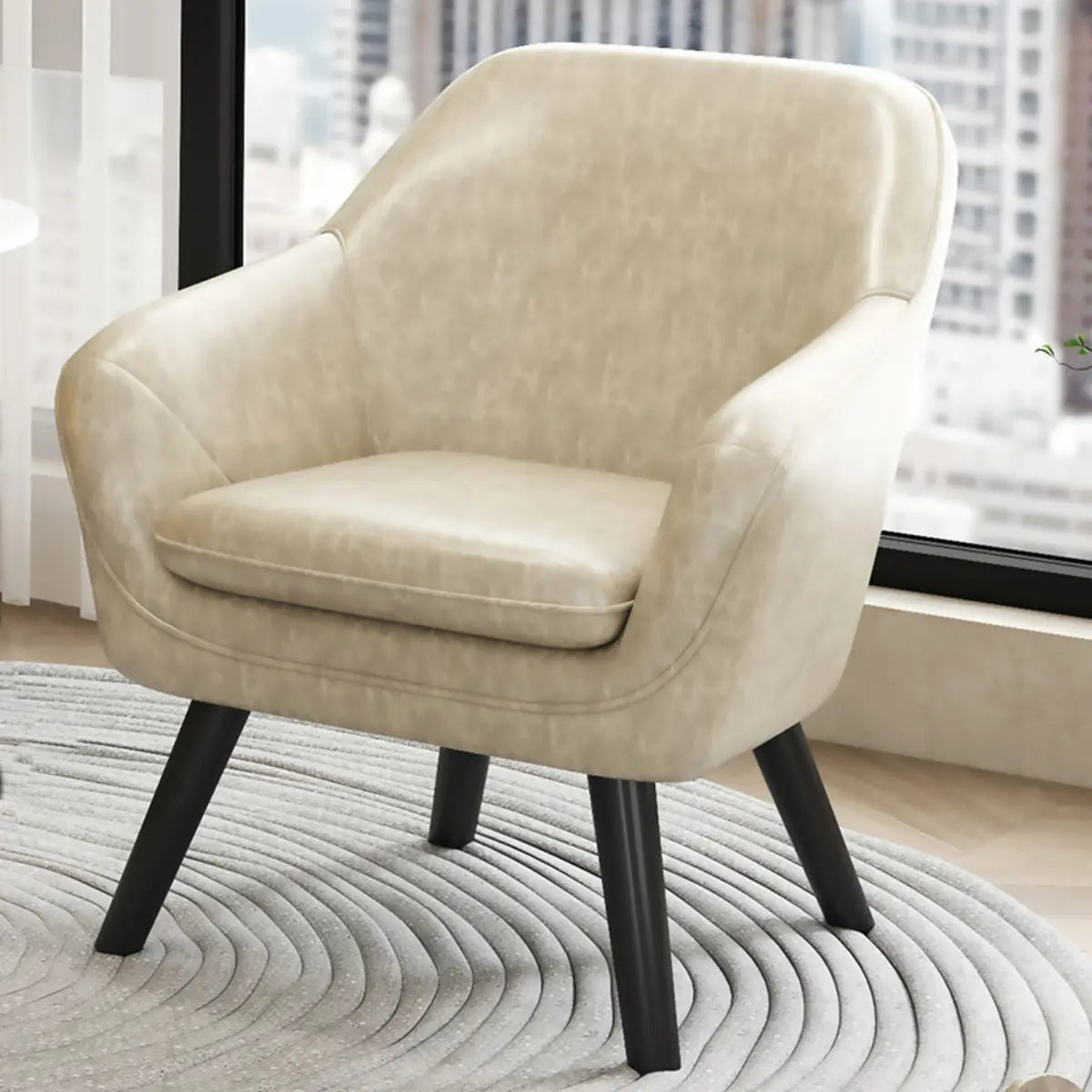 Ergonomic Brown Oiled Leather Accent Chair — Chocolate / Oiled Leather