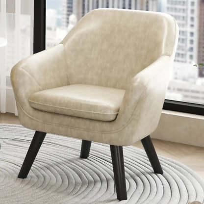 Ergonomic Brown Oiled Leather Accent Chair — Chocolate / Oiled Leather